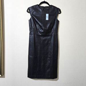 Ann Taylor Faux Leather Sheath Dress NWT
